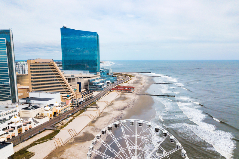 Aerial view of Atlantic City waterfront