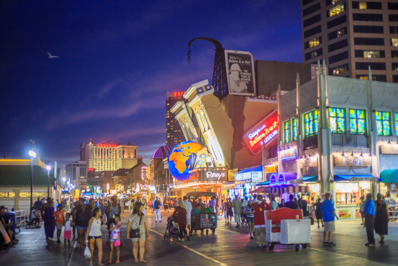 Atlantic City boardwalk and casinos