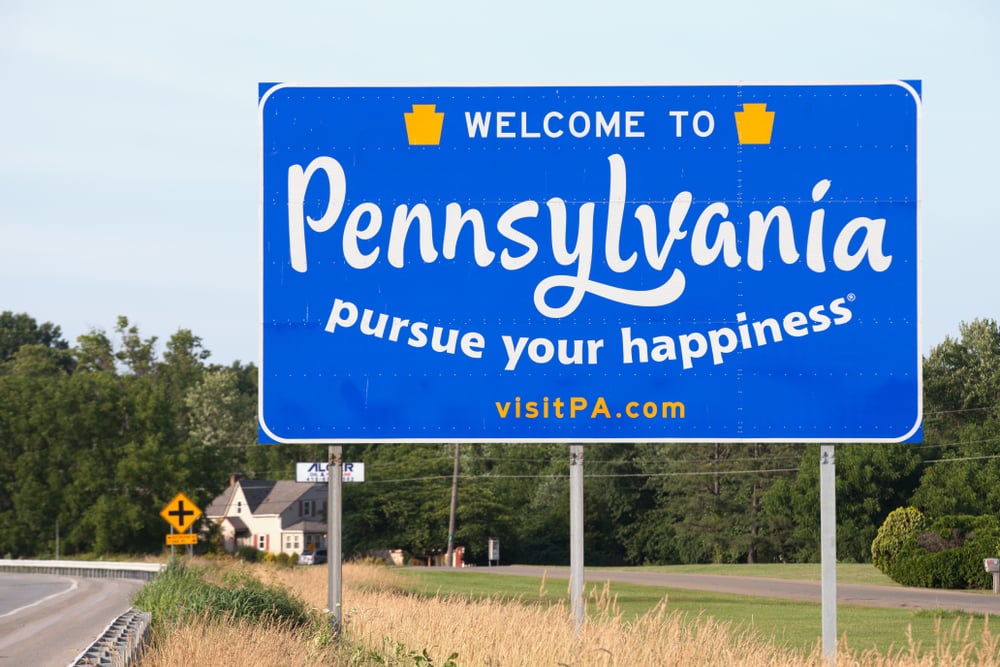 welcome to pennsylvania highway sign