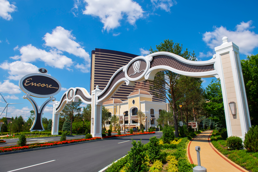 daytime shot of the Encore Boston Harbor Casino in Everett