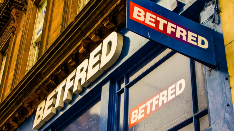 sign above Betfred betting shop