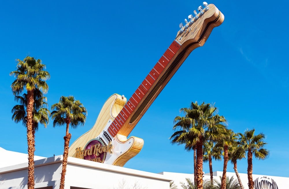 Guitar feature on roof of Hard Rock Hotel Las Vegas