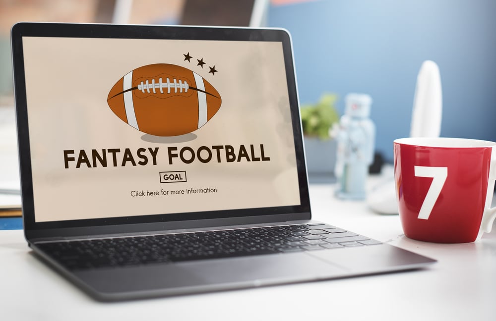 fantasy football website on laptop