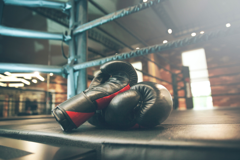 boxing gloves on a ring