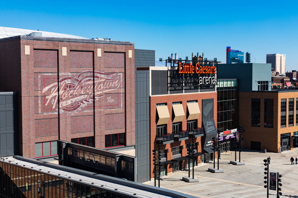 Little Caesars Arena, home of the Detroit Red Wings, in Michigan