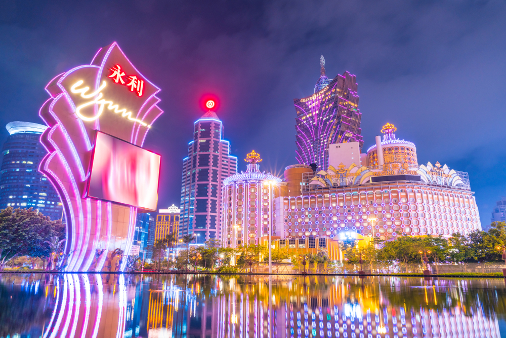 View of Macau's skyline at night