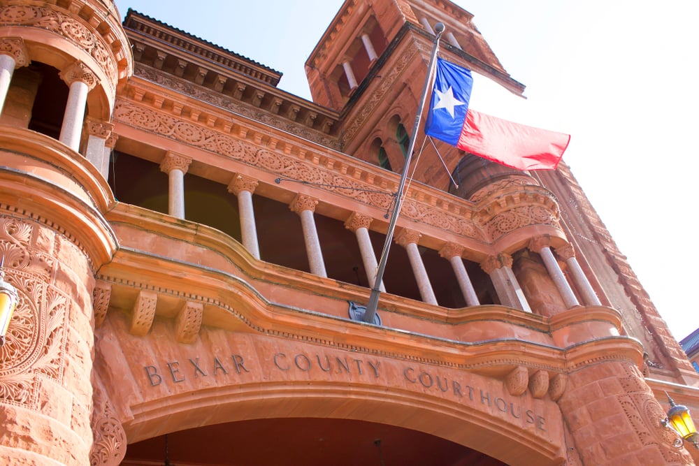 Facade of Bexar County Courthouse Texas