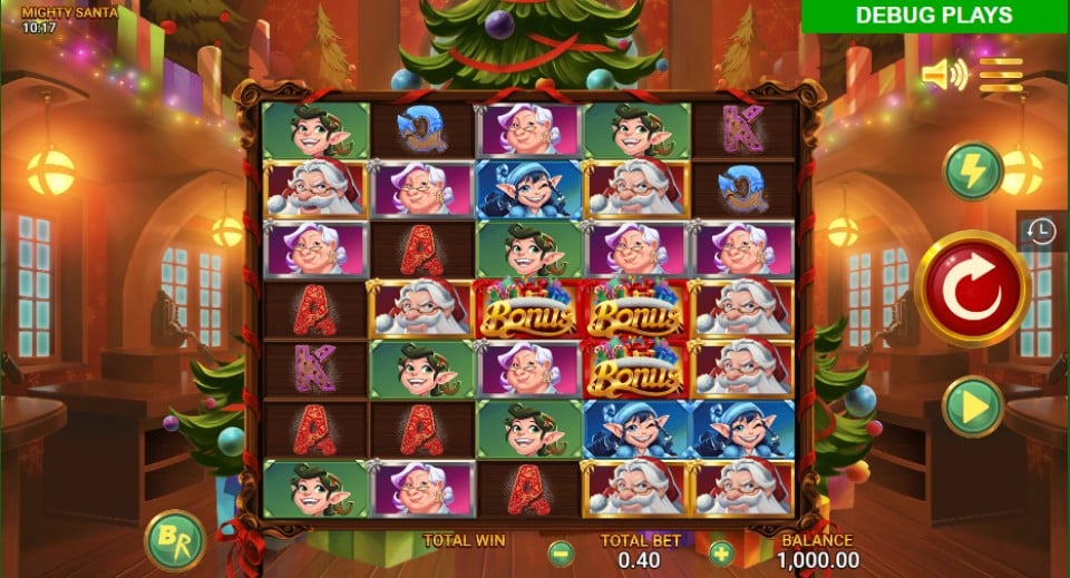 Mighty Santa slot reels by Raw iGaming